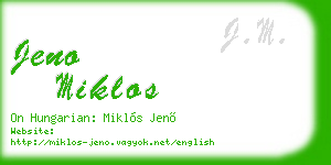 jeno miklos business card